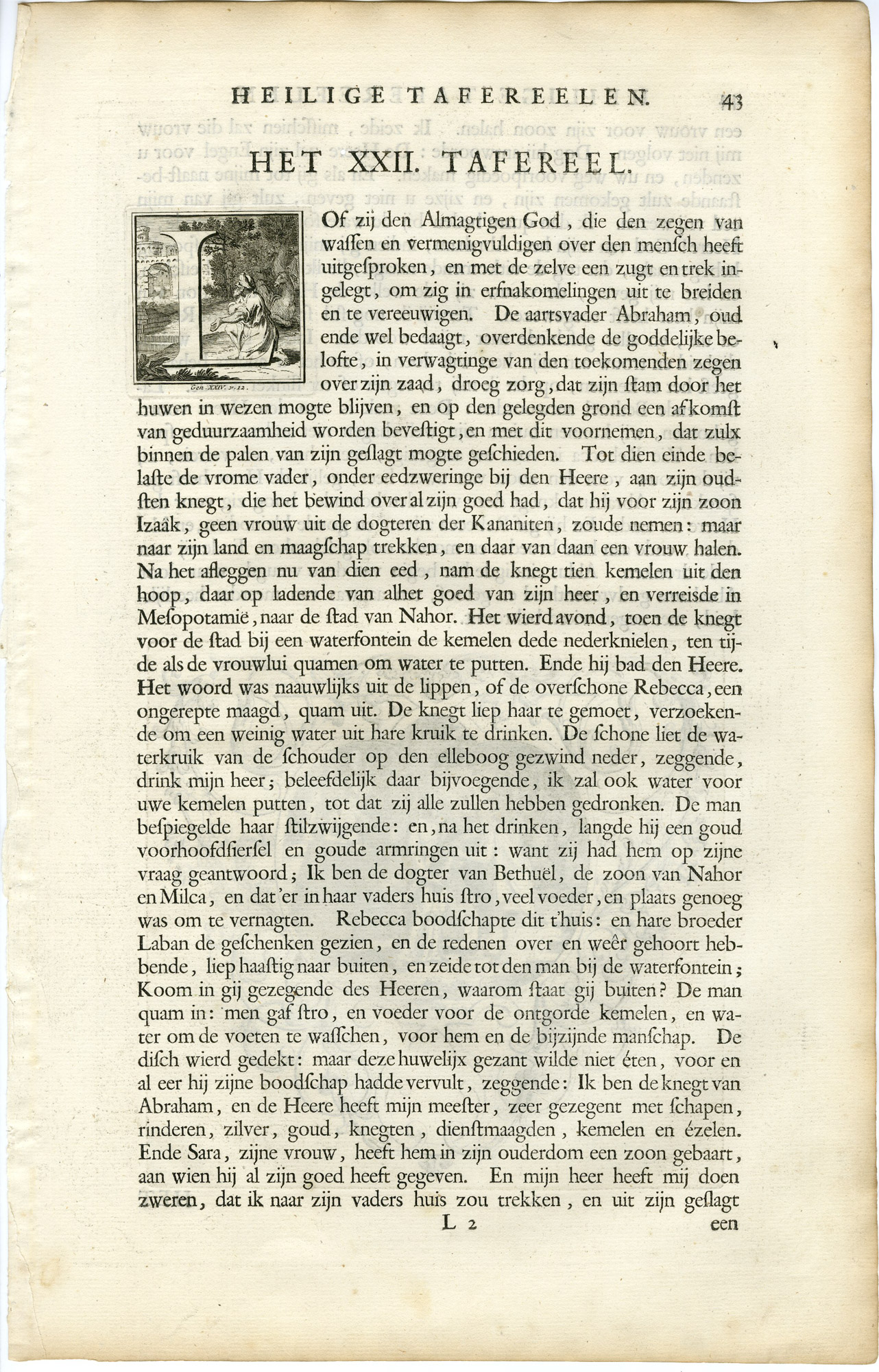 Pictura 14225 416x649 Antique Print-BIBLE-GENESIS-ABRAHAM-ELIEZER-OATH-ISAAC-WIFE-Gouwen-de Hondt-1728 - Image 2