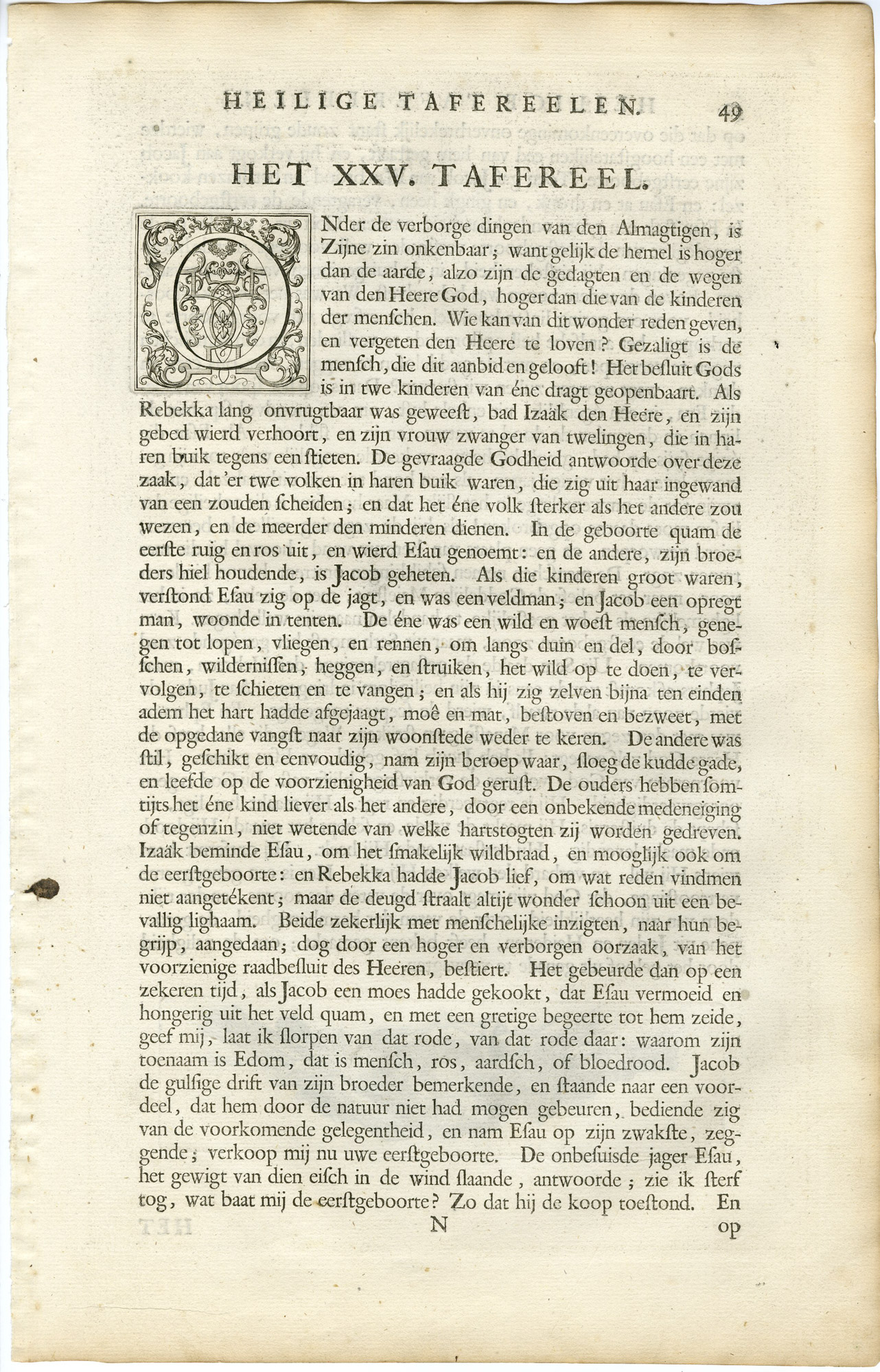 Pictura 14231 416x649 Antique Print-GENESIS-ESAU-SELLING BIRTHRIGHT TO JACOB-Gouwen-de Hondt-1728 - Image 2