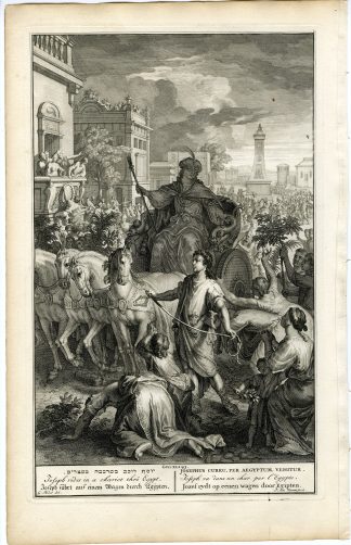 Antique Print-GENESIS-JOSEPH-CHARIOT THROUGH EGYPT-van Vianen-de Hondt-1728