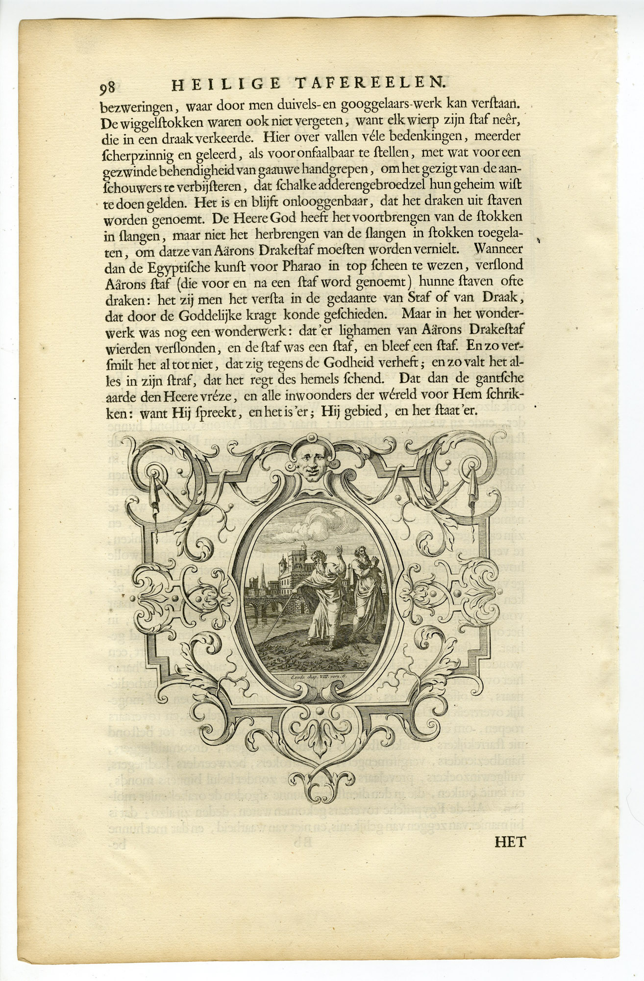 Pictura 14389 416x633 Antique Print-EXODUS-RODS-SERPENTS-MOSES-AARON-MAGICIANS-Huyberts-de Hondt-1728 - Image 3
