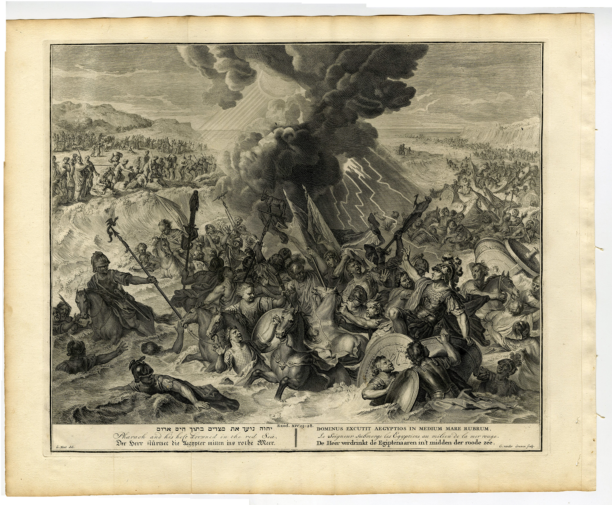 Pictura 14395 416x343 Antique Print-BIBLE-EXODUS-RED SEA-PHARAOH-EGYPT-DROWNING-Gouwen-de Hondt-1728