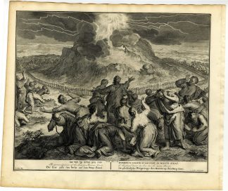 Antique Print-EXODUS-ISRAELITES-MOSES-TEN COMMANDMENDS-SINAI-Gouwen-Hondt-1728