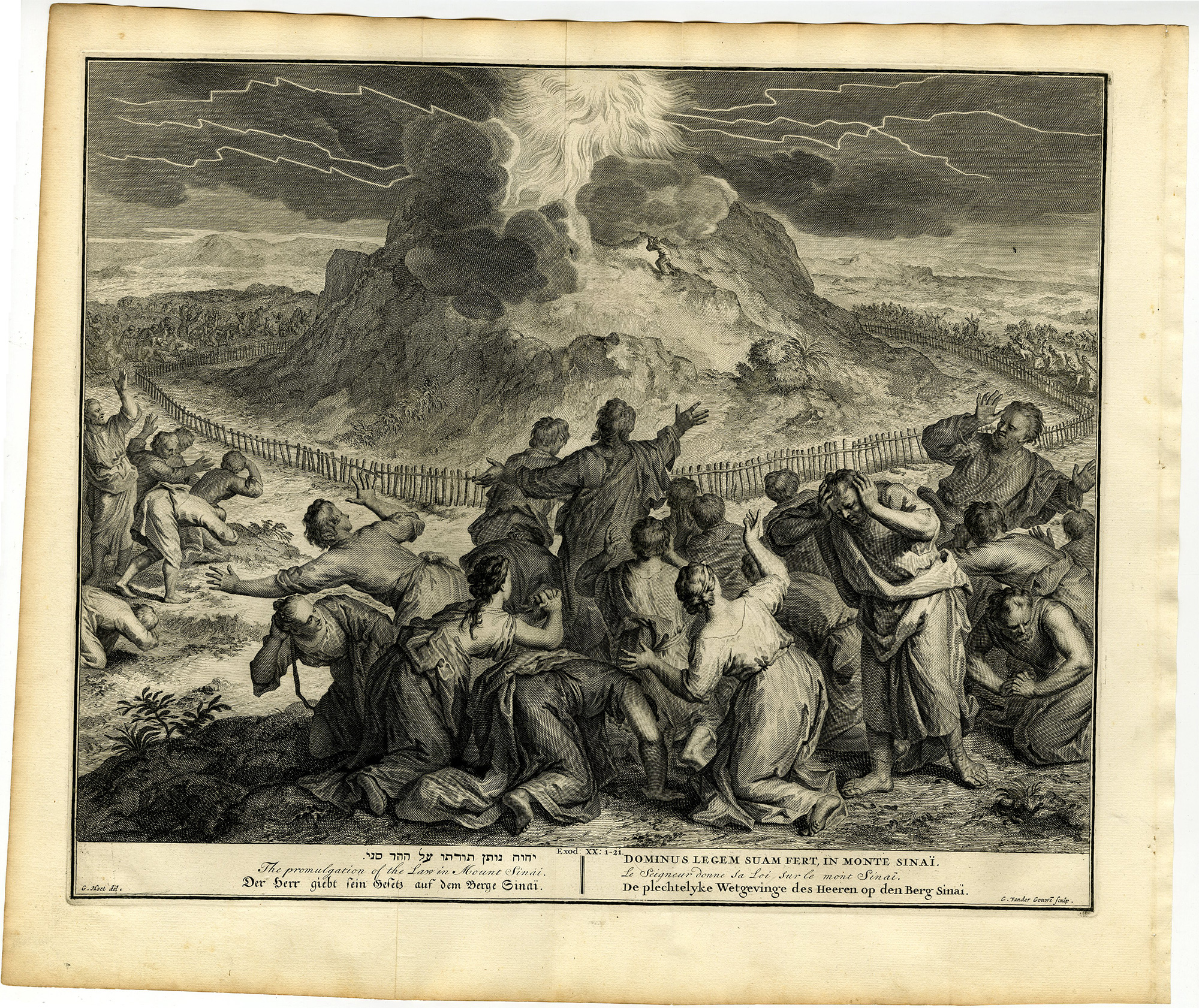 Pictura 14402 416x350 Antique Print-EXODUS-ISRAELITES-MOSES-TEN COMMANDMENDS-SINAI-Gouwen-Hondt-1728
