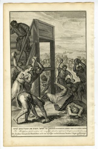 Antique Print-BIBLE-LEVITICUS-STONING-SON OF SHELOMITH-de Blois-de Hondt-1728