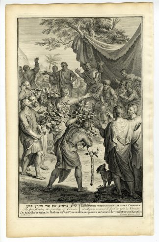 Antique Print-BIBLE-NUMBERS-MOSES-AARON-SPIES-FRUIT-CANAAN-Gouwen-de Hondt-1728