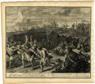 Antique Print-BIBLE-NUMBERS-MOSES-REBELLION-PUNISHMENT-KORAH-Gouwen-Hondt-1728
