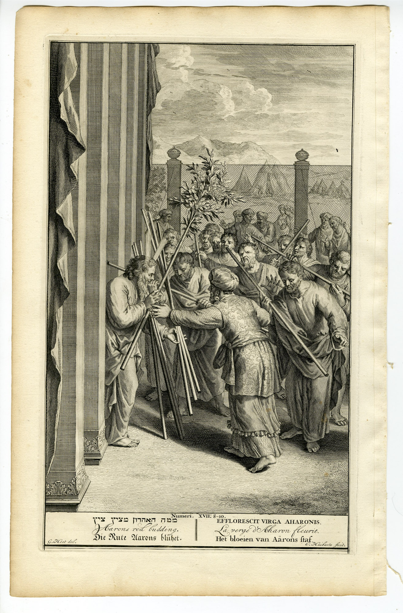 Pictura 14423 416x633 Antique Print-NUMBERS-AARON'S ROD BUDDING-ALMONDS-DIVINITY-Huyberts-Hondt-1728
