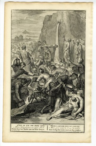 Antique Print-BIBLE-NUMBERS-MOSES-WATER FROM THE ROCK-van Vianen-de Hondt-1728