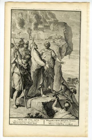 Antique Print-NUMBERS-BALAAM BLESSES THE ISRAELITES-JEWS-Bernards-de Hondt-1728