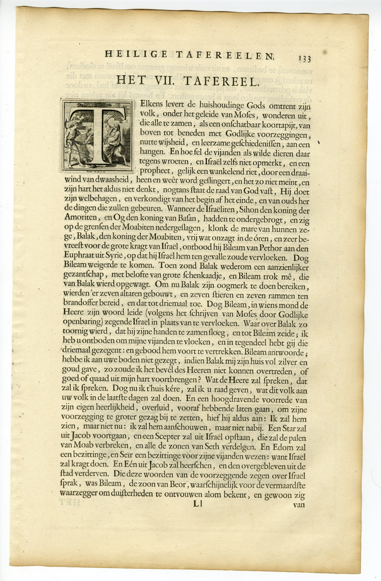 Pictura 14430 416x633 Antique Print-NUMBERS-BALAAM BLESSES THE ISRAELITES-JEWS-Bernards-de Hondt-1728 - Image 2