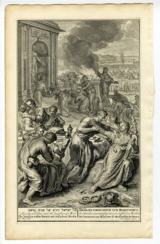 Antique Print-NUMBERS-ISRAELITES-MOABITE WOMEN-IDOL WORSHIP-Sluiter-Hondt-1728