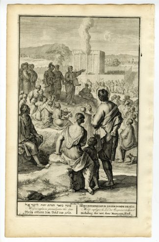 Antique Print-DEUTERONOMY-MOSES-TORAH-TEN COMMANDMENTS-van Vianen-de Hondt-1728