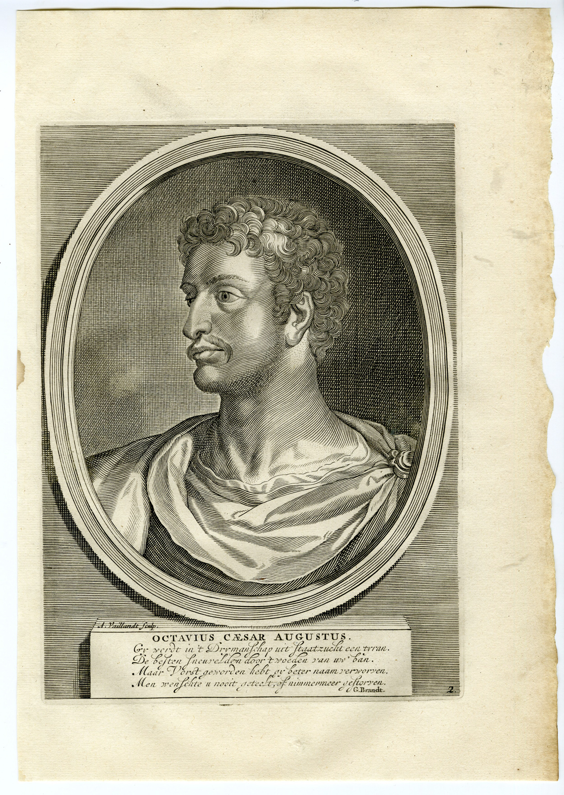 Pco 12276 416x586 Antique Print-OCTAVIAN-OCTAVIUS-ROMAN EMPEROR-Vaillant-Tacitus-Hooft-1704 - Image 2