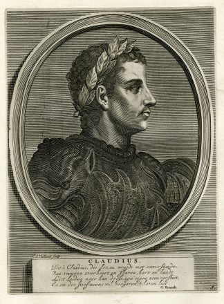 Antique Print-CAESAR-TIBERIUS CLAUDIUS-ROMAN EMPEROR-Vaillant-Tacitus-Hooft-1704