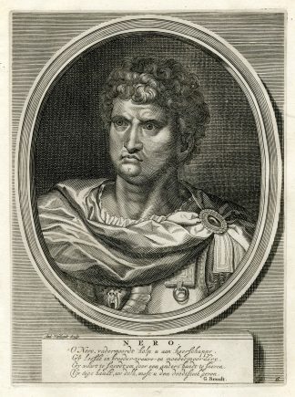 Antique Print-CAESAR-NERO CLAUDIUS-ROMAN EMPEROR-Vaillant-Tacitus-Hooft-1704
