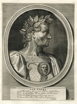 Antique Print-SERVIUS SULPICUS GALBA-ROMAN EMPEROR-Vaillant-Tacitus-Hooft-1704