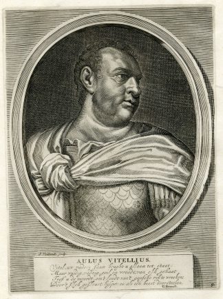 Antique Print-AULUS VITELLIUS-ROMAN EMPEROR-Vaillant-Tacitus-Hooft-1704
