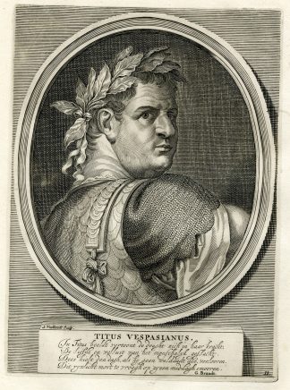 Antique Print-TITUS CAESAR VESPASIANUS-ROMAN EMPEROR-Vaillant-Tacitus-Hooft-1704