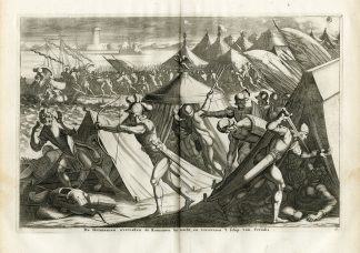 Antique Print-ROMAN ARMY-CERIALIS-SHIP-BATAVI-BATTLE-Mulder-Tacitus-Hooft-1704