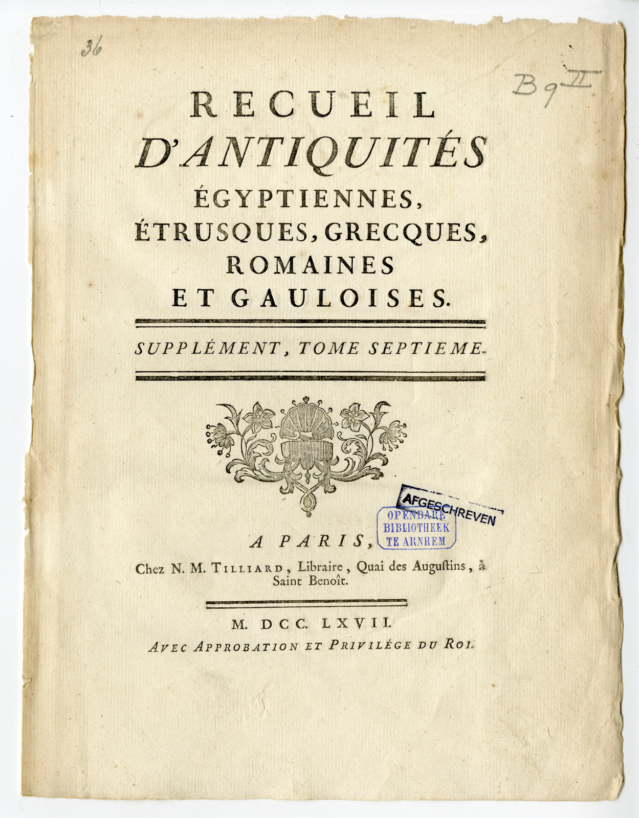 Pcom 1244 416x533 Catalogue-Receuil d'antiquités-part 7-Comte de Caylus-1767 - Image 3