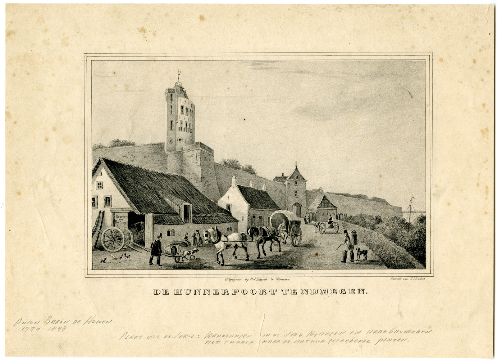 Pictura 08749 416x303 Antique Print-NIJMEGEN-HUNNERPOORT-BELVEDERE-NETHERLANDS-Backer-1836