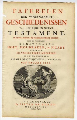 Antique Print-TITLE PAGE-BIBLE-ALLEGORY-TRUTH-HISTORY-Gouwen-de Hondt-1728