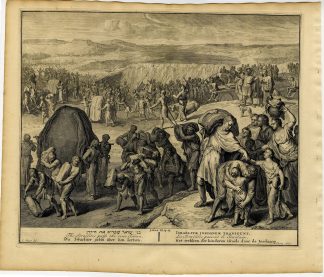 Antique Print-BIBLE-JOSHUA-PASSING THE JORDAN RIVER-JEWS-Huyberts-de Hondt-1728
