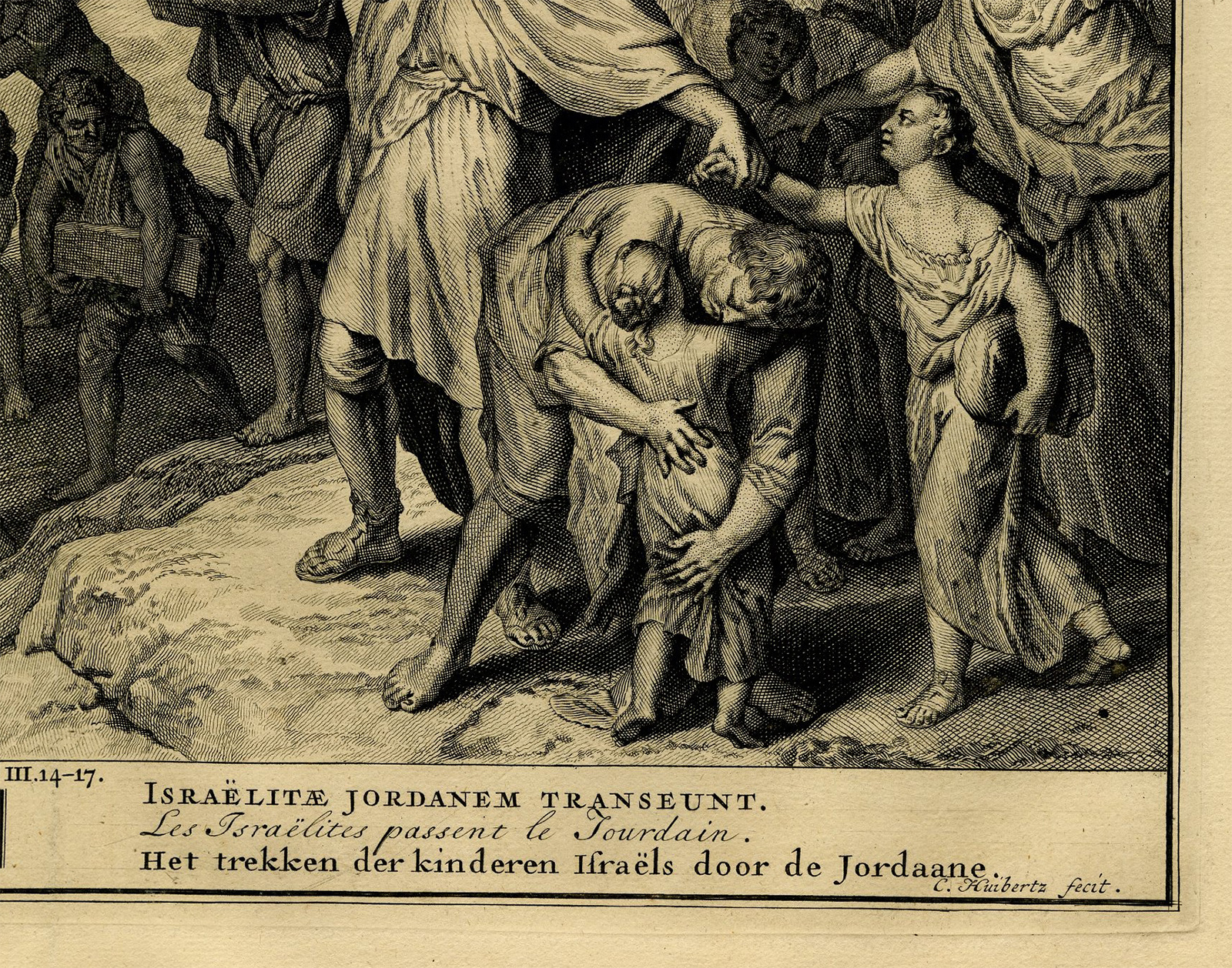 Pictura 14446 416x327 Antique Print-BIBLE-JOSHUA-PASSING THE JORDAN RIVER-JEWS-Huyberts-de Hondt-1728 - Image 2