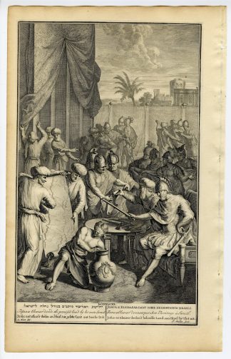 Antique Print-JOSHUA-ELEAZAR-DIVIDING THE PROMISED LAND-Mulder-de Hondt-1728