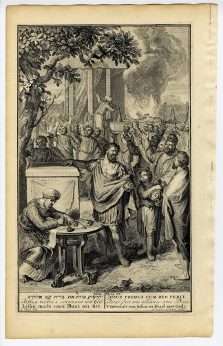Antique Print-JOSHUA-CONVENANT WITH GOD-SACRIFICE-JEWS-Gouwen-de Hondt-1728