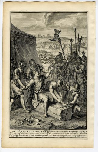 Antique Print-CANAANITE KING ADONI BEZEK-PUNISHMENT-Bleyswyck-de Hondt-1728