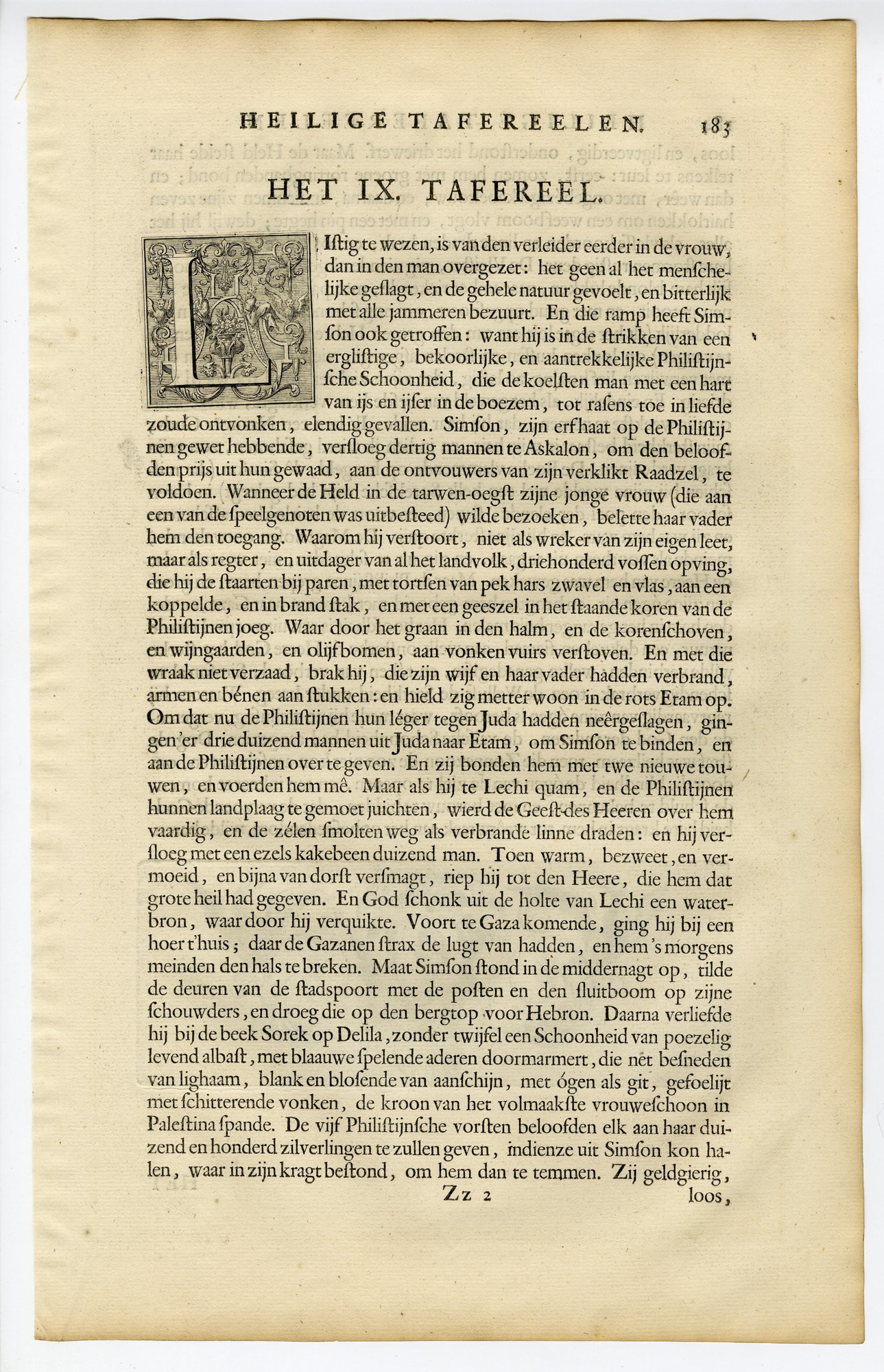 Pictura 14484 416x645 Antique Print-BIBLE-SAMSON-DELILAH-PHILISTINES-HAIR-EYES-de Blois-de Hondt-1728 - Image 2
