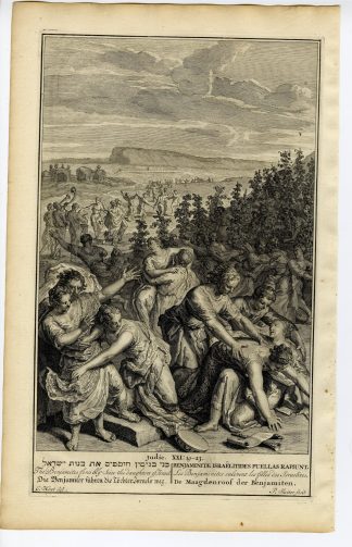 Antique Print-BENJAMIN TRIBE TAKE DAUGHTERS OF ISRAEL-Sluiter-de Hondt-1728