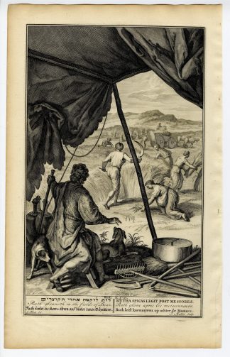 Antique Print-BIBLE-RUTH-GLEANING-GRAIN-FIELDS OF BOAZ-Mulder-de Hondt-1728