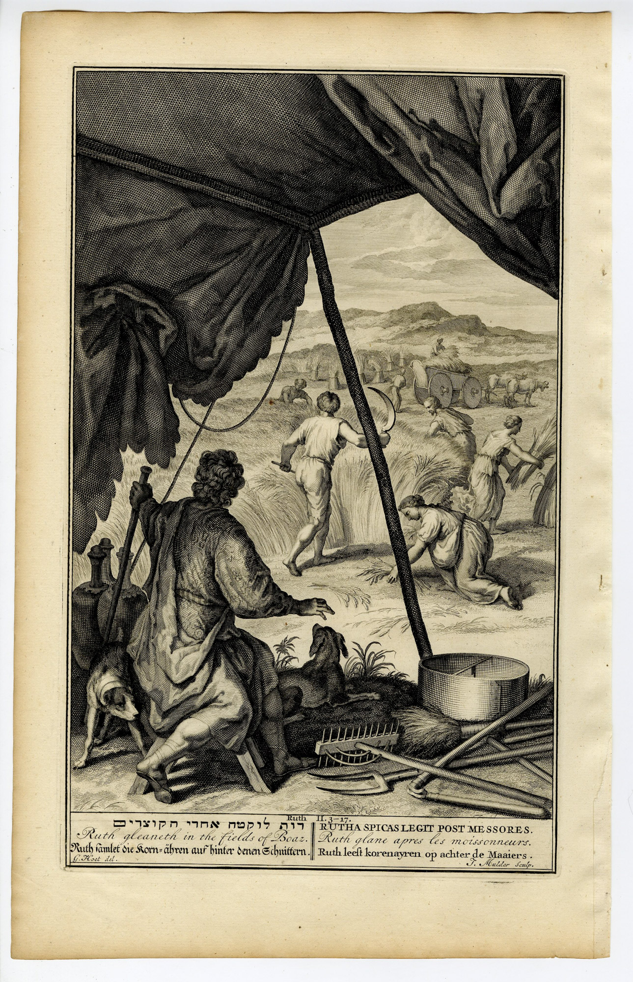 Pictura 14491 416x645 Antique Print-BIBLE-RUTH-GLEANING-GRAIN-FIELDS OF BOAZ-Mulder-de Hondt-1728
