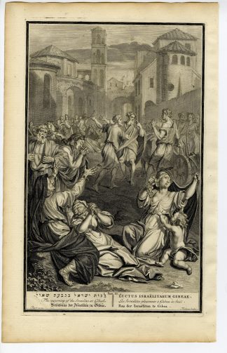 Antique Print-BIBLE-SAMUEL-ISRAELITES-MOURNING-GIBEAH-Fonbonne-de Hondt-1728