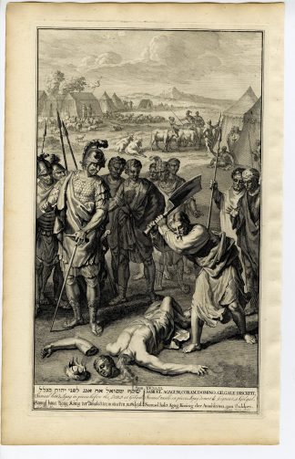 Antique Print-SAMUEL EXECUTES KING AGAG-AMALEKITES-van Vianen-de Hondt-1728