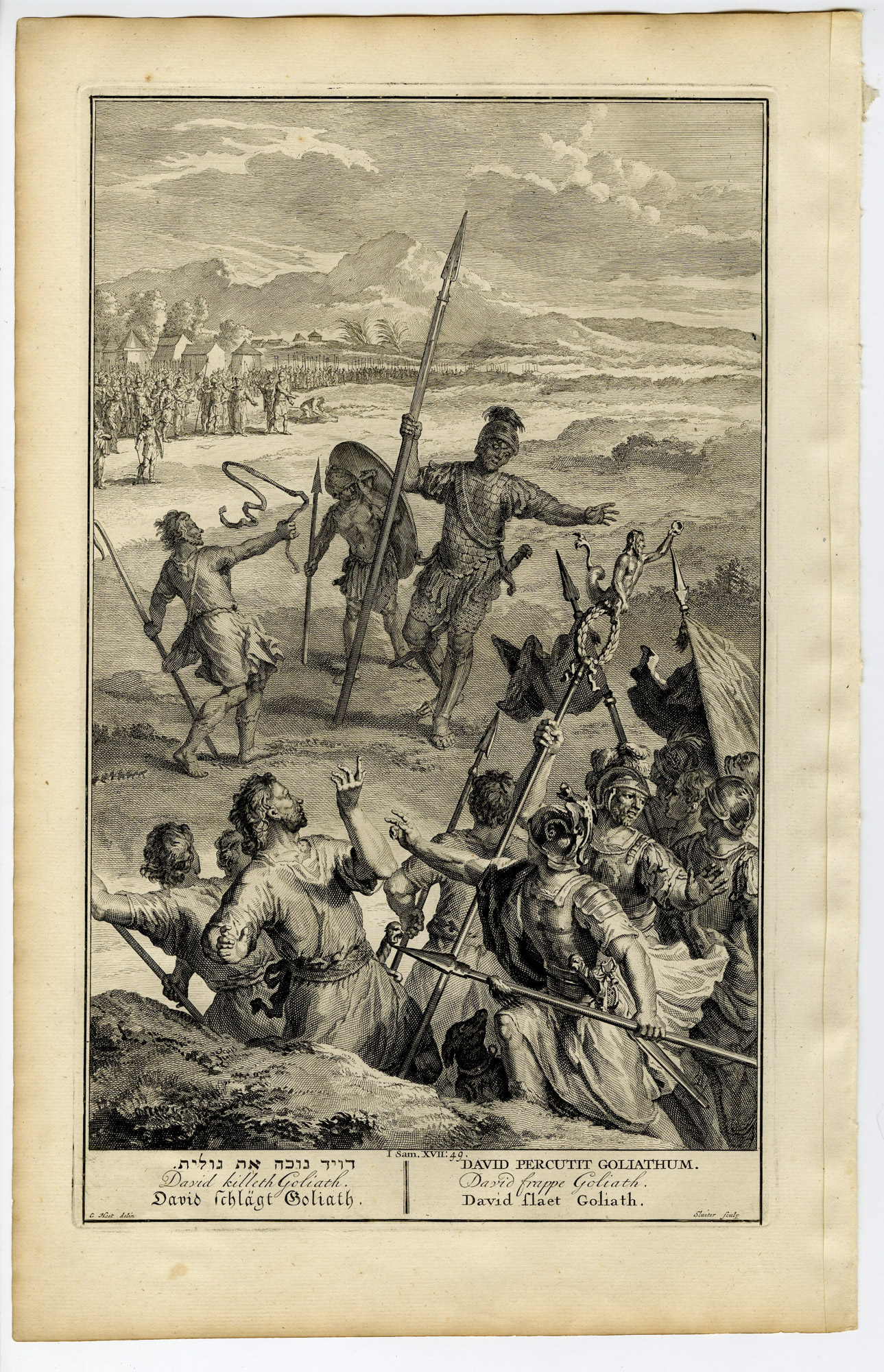 Pictura 14515 416x645 Antique Print-BIBLE-SAMUEL-DAVID KILLS GOLIATH-Sluiter-de Hondt-1728