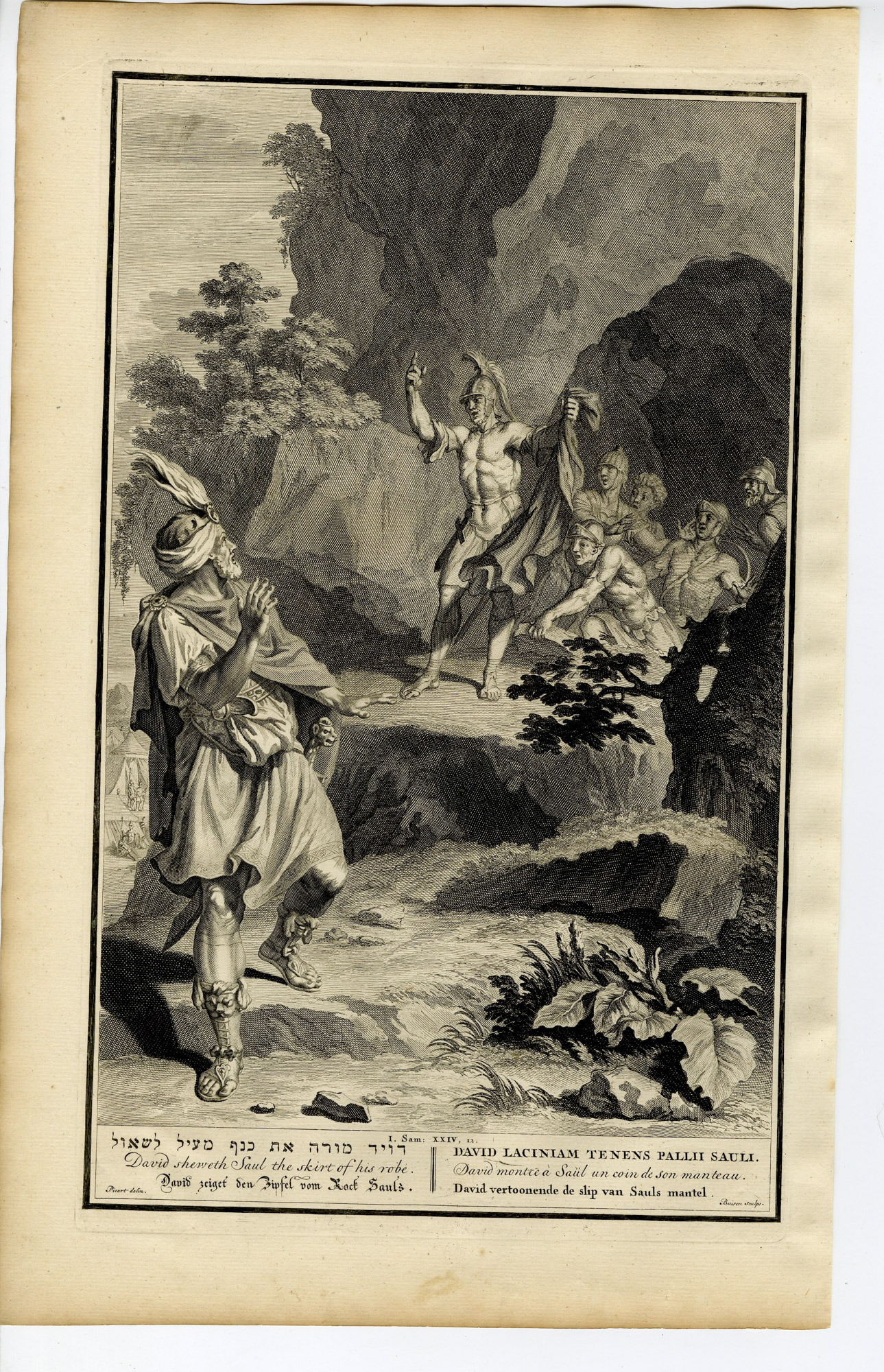 Pictura 14519 416x645 Antique Print-BIBLE-SAMUEL-KING SAUL-DAVID-CAVE-ROBE-van Buysen-de Hondt-1728