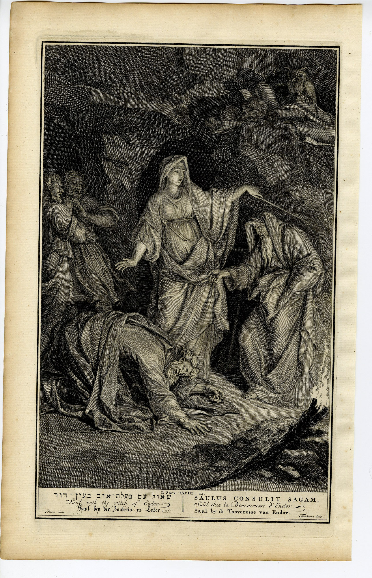 Pictura 14523 416x645 Antique Print-SAMUEL-KING SAUL-WITCH OF ENDOR-PROPHET-Fonbonne-de Hondt-1728