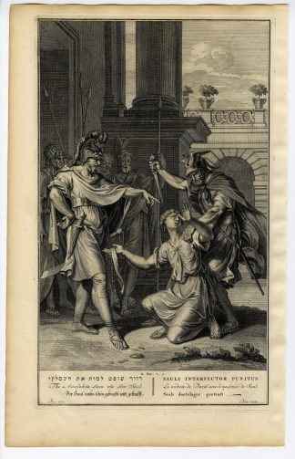 Antique Print-KING DAVID-EXECUTION-MALAKITE MESSENGER-de Blois-de Hondt-1728
