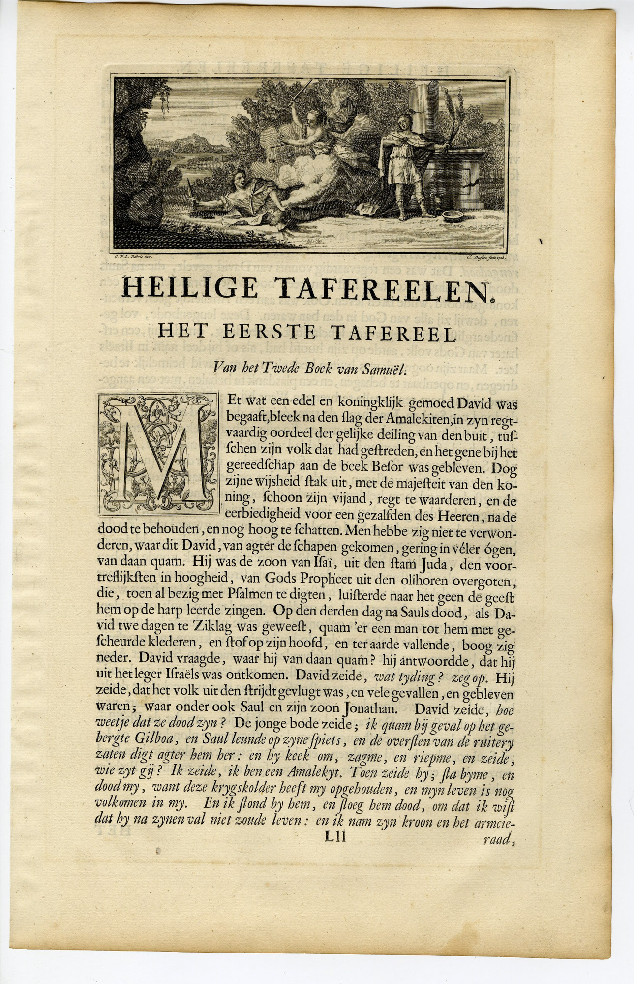 Pictura 14528 416x645 Antique Print-KING DAVID-EXECUTION-MALAKITE MESSENGER-de Blois-de Hondt-1728 - Image 2