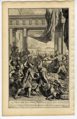 Antique Print-BIBLE-SAMUEL-ABSALOM-SERVANTS-KILLING-AMNON-FEAST-Mulder-de Hondt-1728