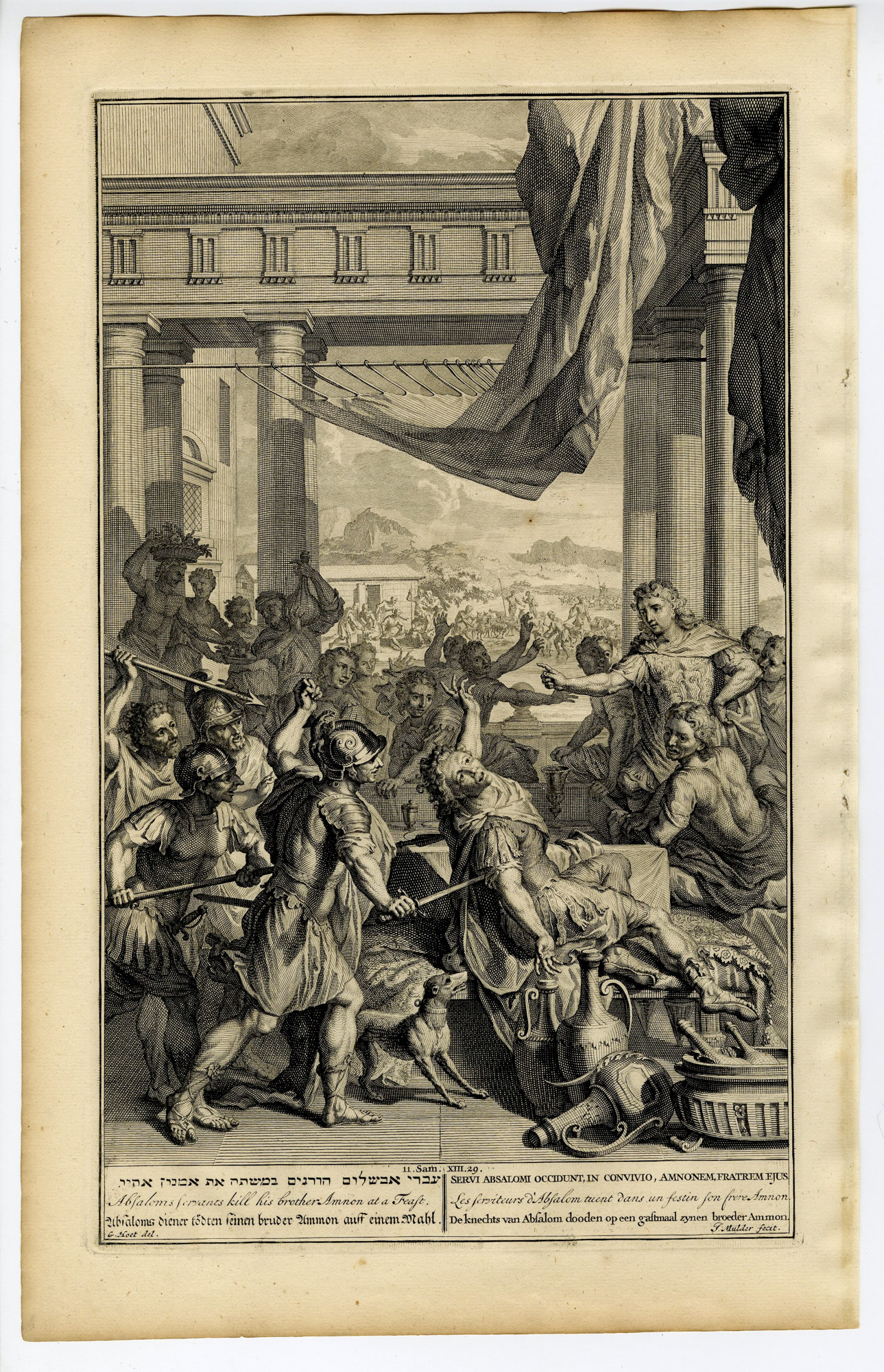 Pictura 14531 416x645 Antique Print-BIBLE-SAMUEL-ABSALOM-SERVANTS-KILLING-AMNON-FEAST-Mulder-de Hondt-1728