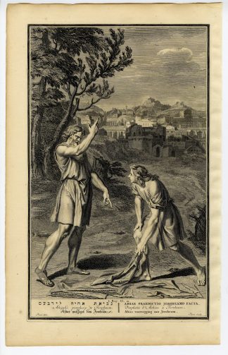 Antique Print-BIBLE-KINGS-AHIJAH TEARS HIS CLOAK-JEROBOAM-Pigne-de Hondt-1728