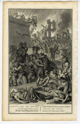 Antique Print-BIBLE-JERUSALEM-DESTRUCTION-NEBUZARADAN-de Blois-de Hondt-1728