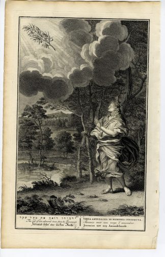 Antique Print-BIBLE-JEREMIAH-ALMOND TREE BRANCH-CLOUDS-de Hondt-1728
