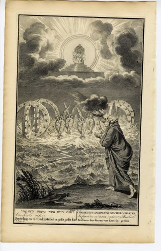 Antique Print-BIBLE-EZEKIEL-VISION-WHEEL-CHEBAR-PROPHET-de Hondt-1728