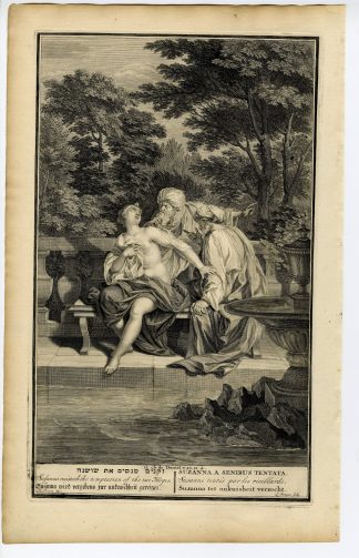 Antique Print-DANIEL-SUSANNA RESISTING ADVANCES-JUDGES-Surugue-de Hondt-1728