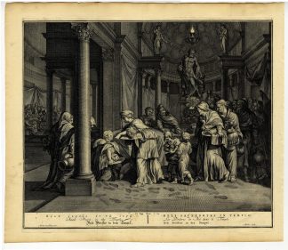 Antique Print-BIBLE-DANIEL-BAAL-BEL-PRIESTS-TEMPLE-FOOD-Mulder-de Hondt-1728